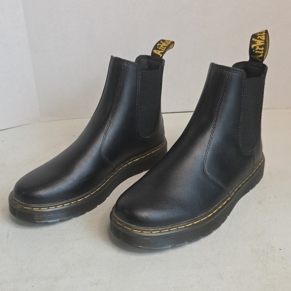 DR. MARTENS Dorrian Boots Black Air Wair Unisex Womens 9 Mens 7.5 Pull Tab
